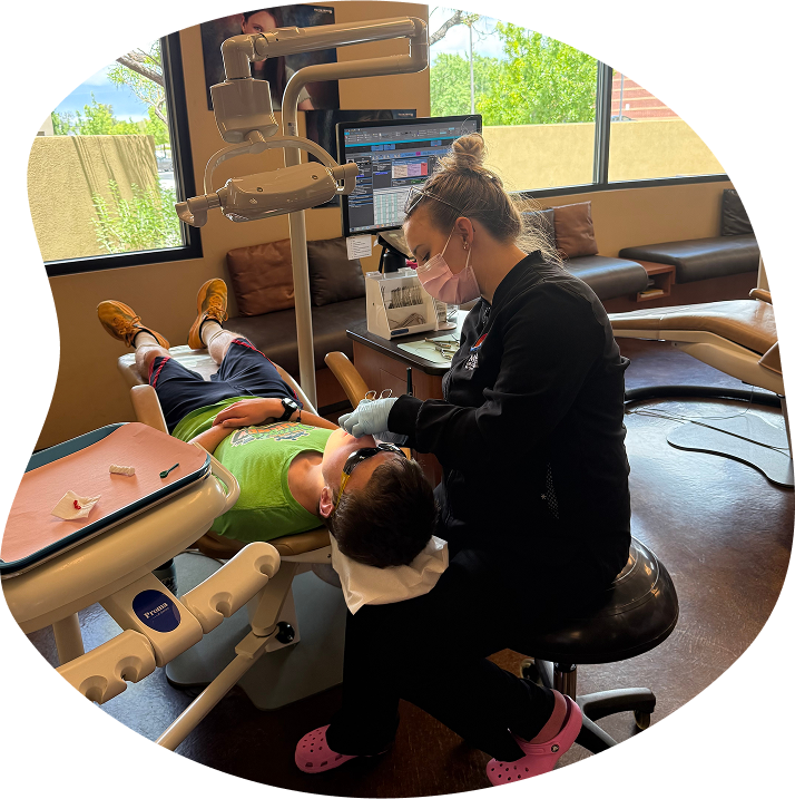 Mohr Orthodontics Staff Member Examining Patient